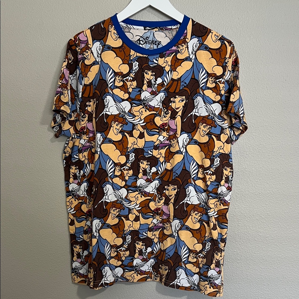 Cakeworthy Disney Hercules All-Over Character Crew Neck Tee